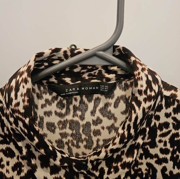 Zara Women's Leopard Print Shirt, Size XS - Picture 5 of 6